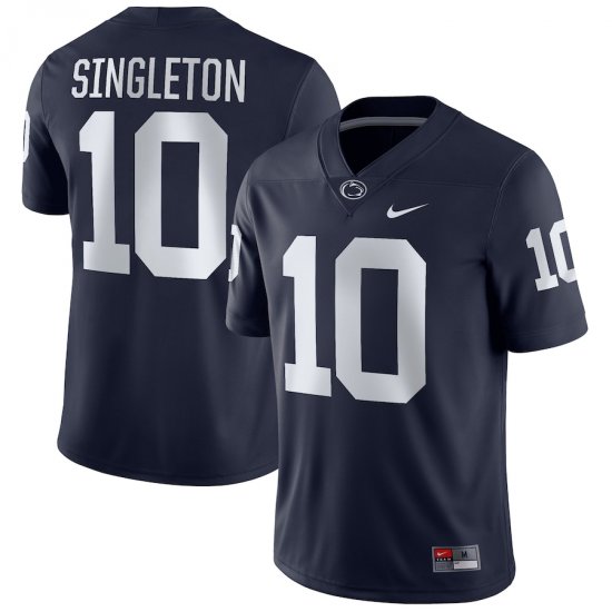 #10 Nicholas Singleton PSU Football Men\'s Navy Jersey 909245-558