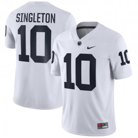 #10 Nicholas Singleton Penn State Football Men's White Jersey 425404-749