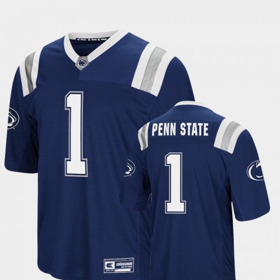 #1 Foos-Ball Football PSU Authentic Men\'s Navy Jersey 643000-118