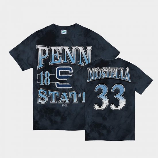 #33 Bryce Mostella Vintage Tubular Penn State Nittany Lions Mens Navy T-Shirt 595797-580