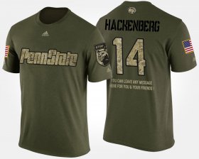 #14 Christian Hackenberg Military Penn State Short Sleeve With Message Men Camo T-Shirt 532772-898