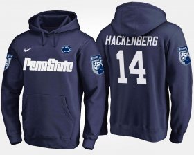 #14 Christian Hackenberg Name and Number Penn State Nittany Lions Men Navy Hoodie 705792-435