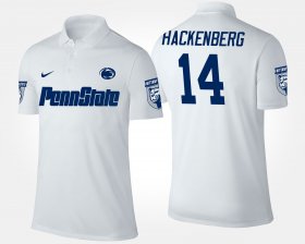 #14 Christian Hackenberg Name and Number PSU Men's White Polo 393888-453