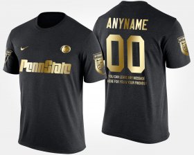 #00 Custom Gold Limited Penn State Short Sleeve With Message Mens Black T-Shirt 539265-941