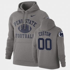 #00 Custom Retro Football Penn State Pullover Mens Heathered Gray Hoodie 185272-585