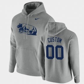 #00 Custom Vintage School Logo Penn State Pullover Men's Heathered Gray Hoodie 393685-432