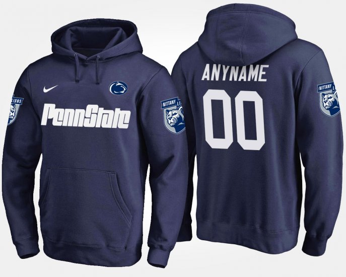 #00 Custom Name and Number Penn State Nittany Lions Men\'s Navy Hoodie 207429-187