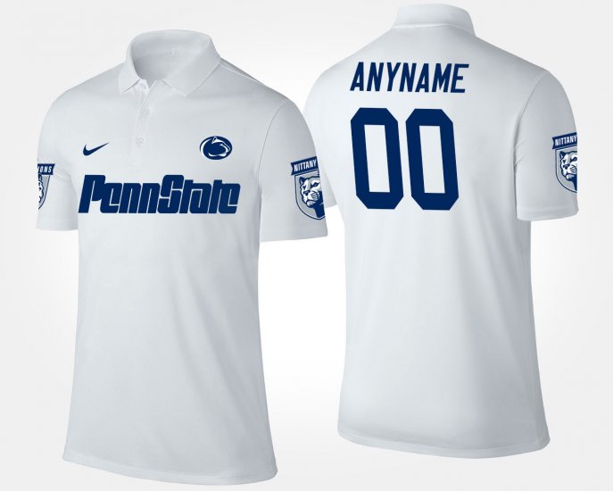 #00 Custom Name and Number Penn State Men\'s White Polo 607170-759