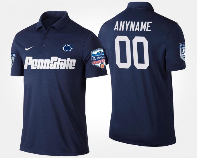 #00 Custom Bowl Game PSU Fiesta Bowl Name and Number Men Navy Polo 856008-376