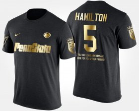 #5 DaeSean Hamilton Gold Limited Penn State Nittany Lions Short Sleeve With Message Mens Black T-Shirt 382424-790 #5 DaeSean Hamilton Gold Limited Penn State Nittany Lions Short Sleeve With Message Mens Black T-Shirt 382424-790