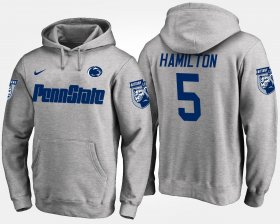 #5 DaeSean Hamilton Name and Number Penn State Nittany Lions Men's Gray Hoodie 850911-344 #5 DaeSean Hamilton Name and Number Penn State Nittany Lions Men's Gray Hoodie 850911-344