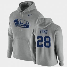 #28 Devyn Ford Vintage School Logo Penn State Pullover Men's Heathered Gray Hoodie 314989-744 #28 Devyn Ford Vintage School Logo Penn State Pullover Men's Heathered Gray Hoodie 314989-744