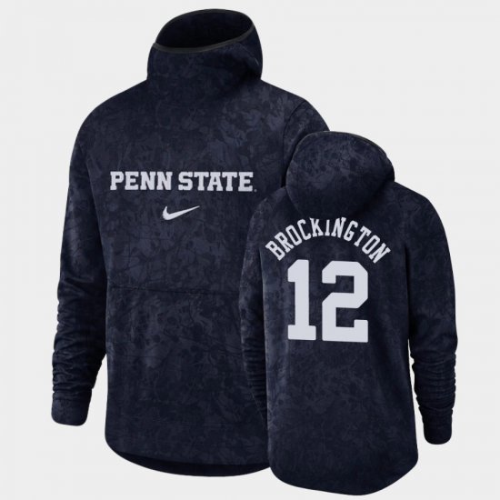 #12 Izaiah Brockington Basketball Spotlight Penn State Pullover Team Logo Mens Navy Hoodie 805422-748