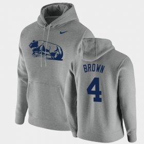 #4 Journey Brown Vintage School Logo Penn State Nittany Lions Pullover Men's Heathered Gray Hoodie 313444-892 #4 Journey Brown Vintage School Logo Penn State Nittany Lions Pullover Men's Heathered Gray Hoodie 313444-892