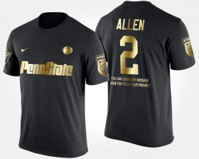 #2 Marcus Allen Gold Limited Penn State Short Sleeve With Message Mens Black T-Shirt 218399-577