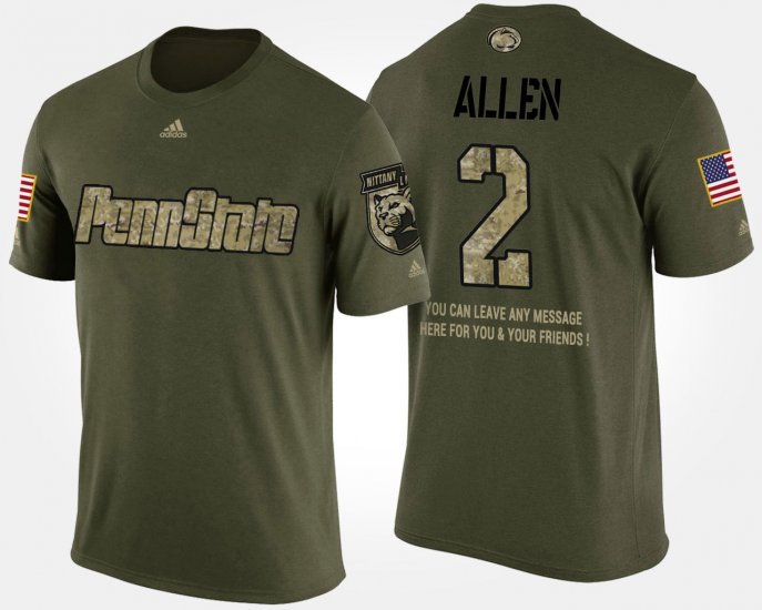 #2 Marcus Allen Military Penn State Nittany Lions Short Sleeve With Message Men\'s Camo T-Shirt 238459-162