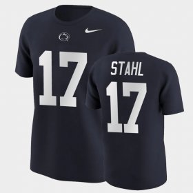 #17 Mason Stahl College Football Nittany Lions Name & Number Men's Navy T-Shirt 723174-600