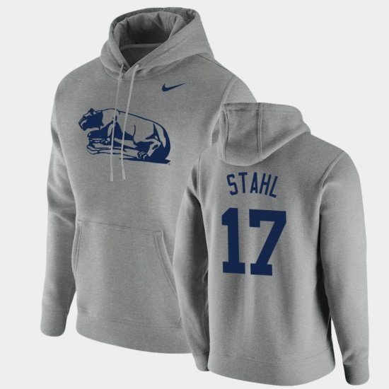 #17 Mason Stahl Vintage School Logo Penn State Nittany Lions Pullover Men Heathered Gray Hoodie 310937-675