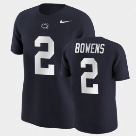 #2 Micah Bowens College Football Penn State Nittany Lions Name & Number Mens Navy T-Shirt 146668-948