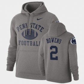 #2 Micah Bowens Retro Football Penn State Pullover Men's Heathered Gray Hoodie 865354-612