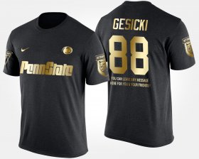 #88 Mike Gesicki Gold Limited PSU Short Sleeve With Message Men Black T-Shirt 279916-821 #88 Mike Gesicki Gold Limited PSU Short Sleeve With Message Men Black T-Shirt 279916-821