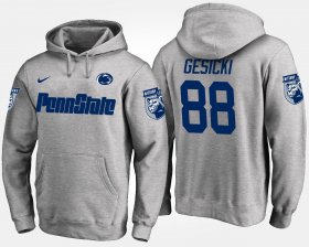 #88 Mike Gesicki Name and Number PSU Men's Gray Hoodie 394245-269 #88 Mike Gesicki Name and Number PSU Men's Gray Hoodie 394245-269