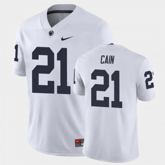 #21 Noah Cain College Football PSU Game Mens White Jersey 720586-985