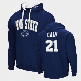 #21 Noah Cain Arch & Logo 2.0 Nittany Lions Pullover Men's Navy Hoodie 476034-867