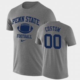 #00 Custom Retro Football Penn State Nittany Lions Lockup Legend Performance Men's Heathered Gray T-Shirt 428897-421