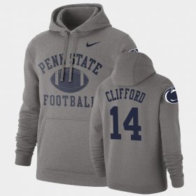 #14 Sean Clifford Retro Football Nittany Lions Pullover Men Heathered Gray Hoodie 855938-773