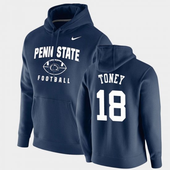 #18 Shaka Toney Oopty Oop Penn State Nittany Lions Football Pullover Men\'s Navy Hoodie 350565-586