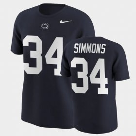 #34 Shane Simmons College Football PSU Name & Number Men Navy T-Shirt 614311-160 #34 Shane Simmons College Football PSU Name & Number Men Navy T-Shirt 614311-160