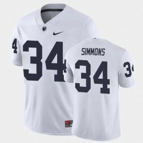 #34 Shane Simmons College Football PSU Game Mens White Jersey 375750-848