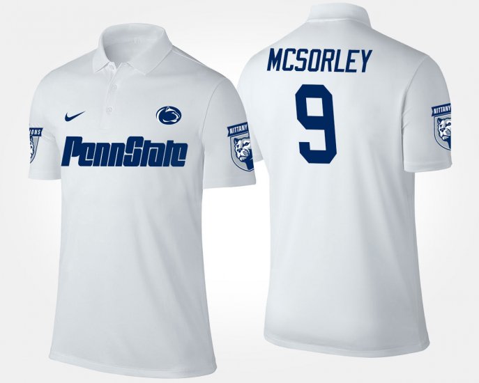 #9 Trace McSorley Name and Number Penn State Nittany Lions Mens White Polo 980761-264