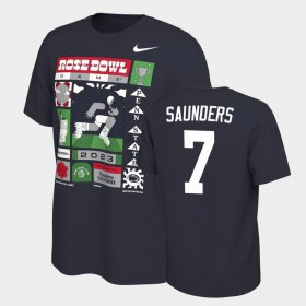 #7 Kaden Saunders College Football Nittany Lions 2023 Rose Bowl Men Navy T-Shirt 342558-592 #7 Kaden Saunders College Football Nittany Lions 2023 Rose Bowl Men Navy T-Shirt 342558-592