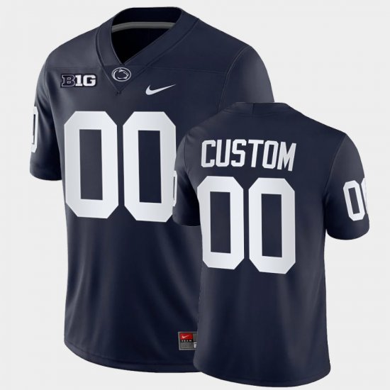 #00 Custom College Football Penn State Game Men Navy Jersey 202141-125