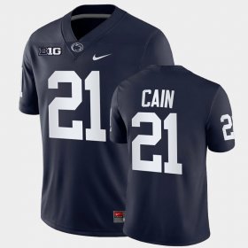 #21 Noah Cain College Football Penn State Game Men's Navy Jersey 266549-745