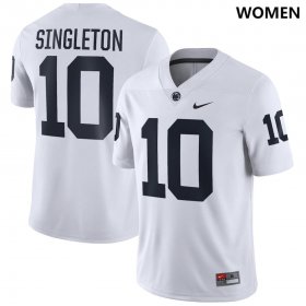 #10 Nicholas Singleton Penn State Nittany Lions Football Womens White Jersey 750903-207