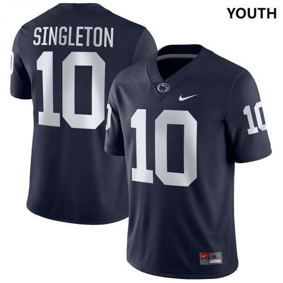 #10 Nicholas Singleton Penn State Football Youth Navy Jersey 775898-246