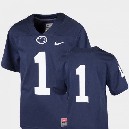 #1 College Football Penn State Team Replica Youth Navy Jersey 891263-356